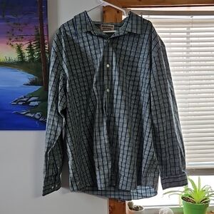 Duluth Trading Co Green and Blue Plaid Shirt